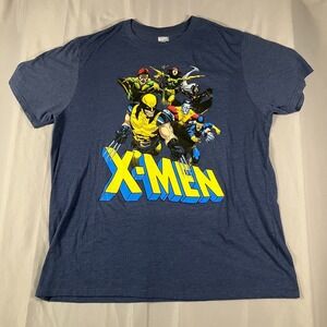 Marvel X-Men Men's 3XLT Blue Graphic T Shirt Wolverine Cyclops